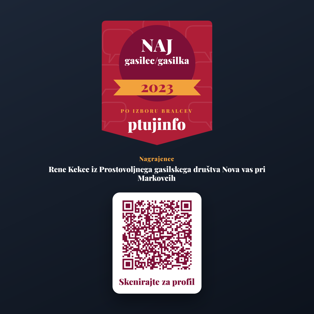 Predogled (Instagram / FB objava) za Rene Kekec iz Prostovoljnega gasilskega društva Nova vas pri Markovcih